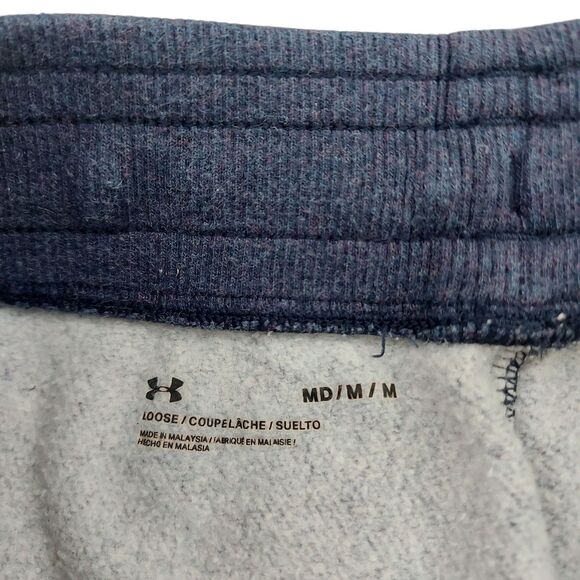 Under Armour Sweatpants Mens Medium Navy Fleece Loose Cotton Blend Athleisure - Picture 9 of 12